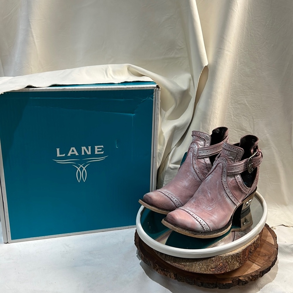 Lane Women’s blush/pink full-grain leather Bootie’s.